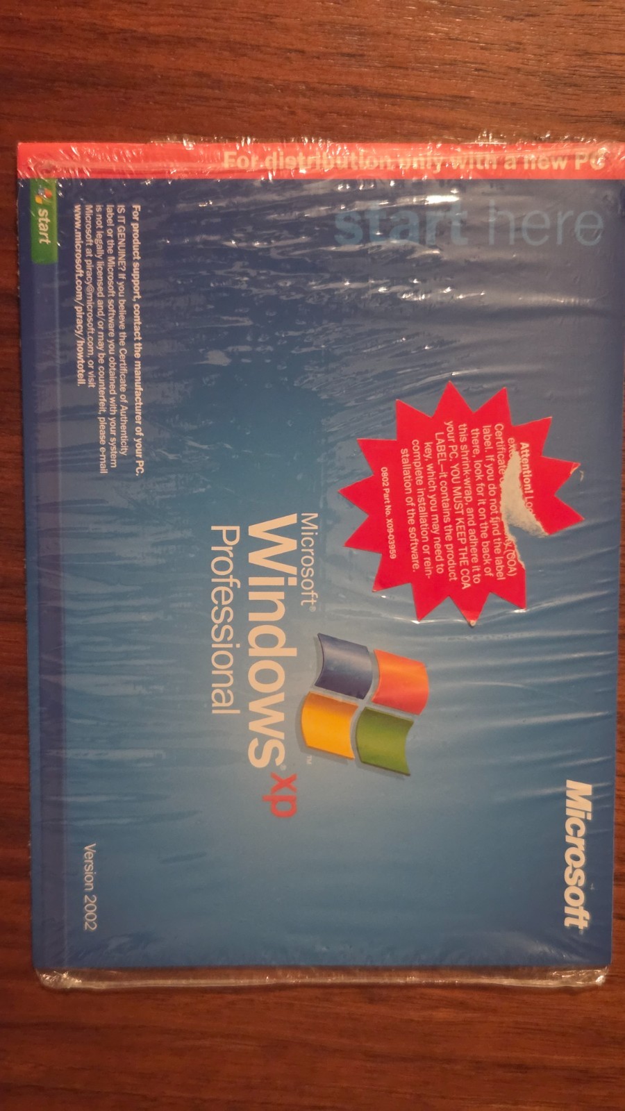 WINDOWS XP PROFESSIONAL With Service Pack 1