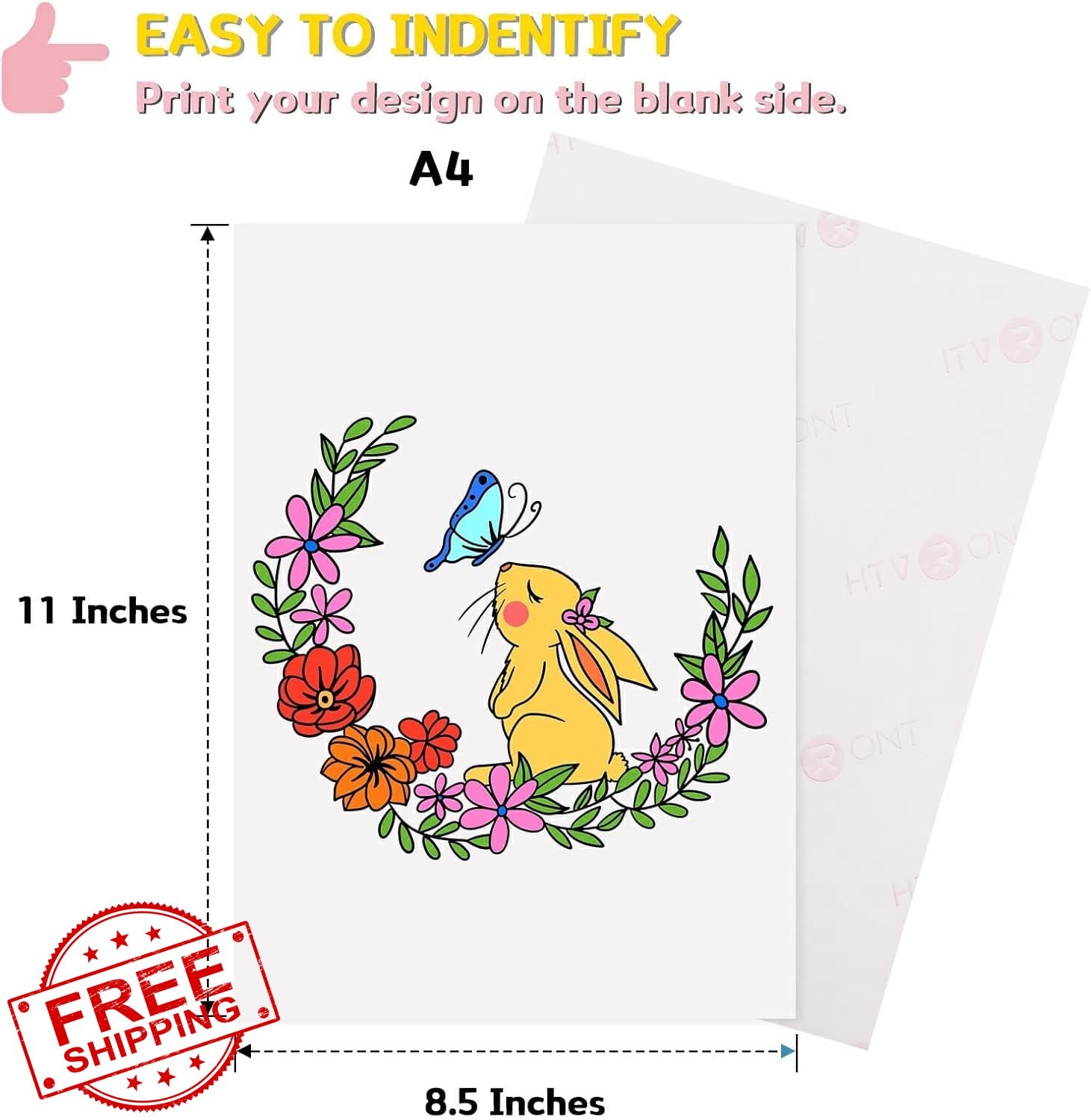 HTVRONT Heat Transfer Paper 15 Sheets 8.5x11" Iron On Vinyl Light Fabric