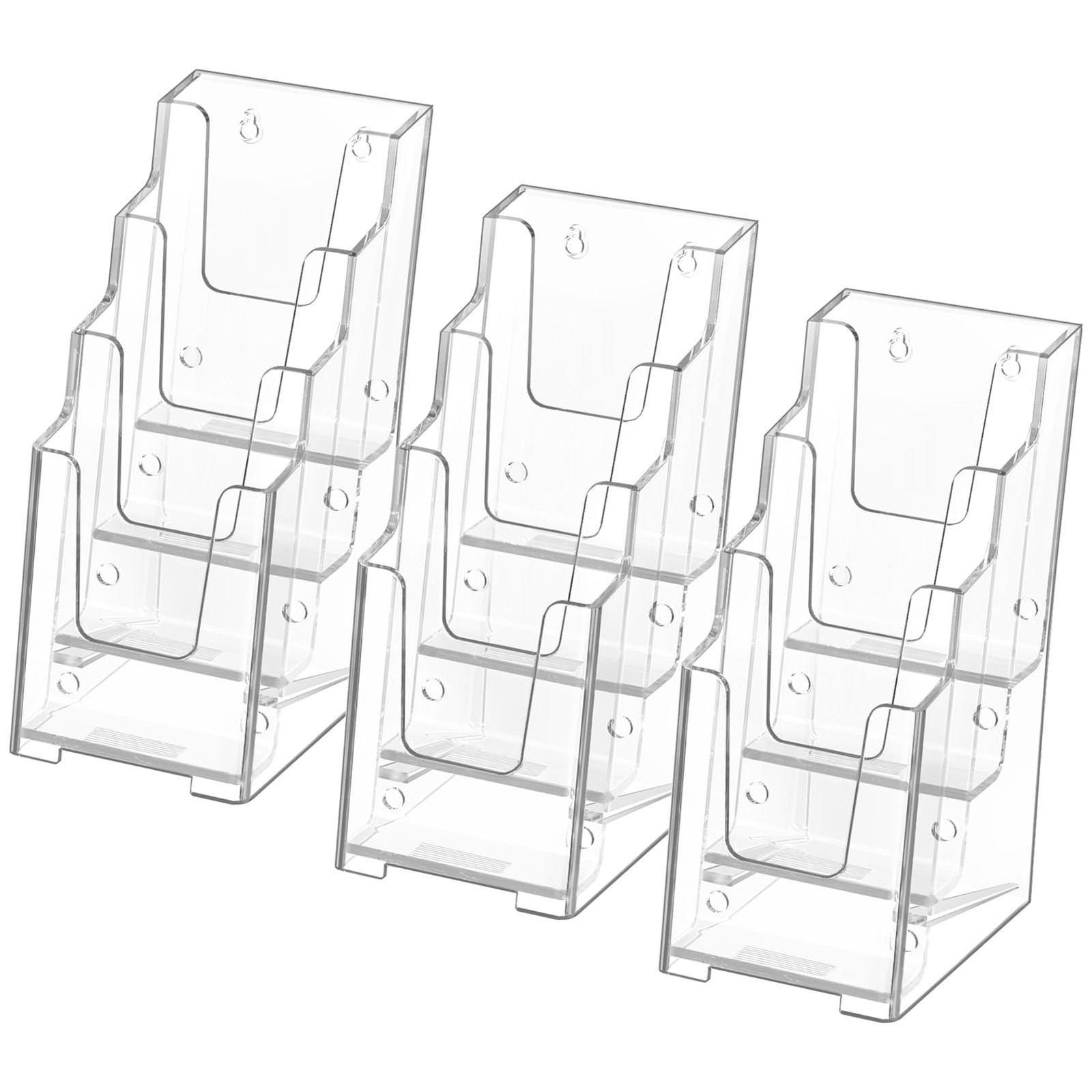 MaxGear Acrylic Brochure Holder, 4 Inch Wide 4 Tier Clear Literature Display Sta