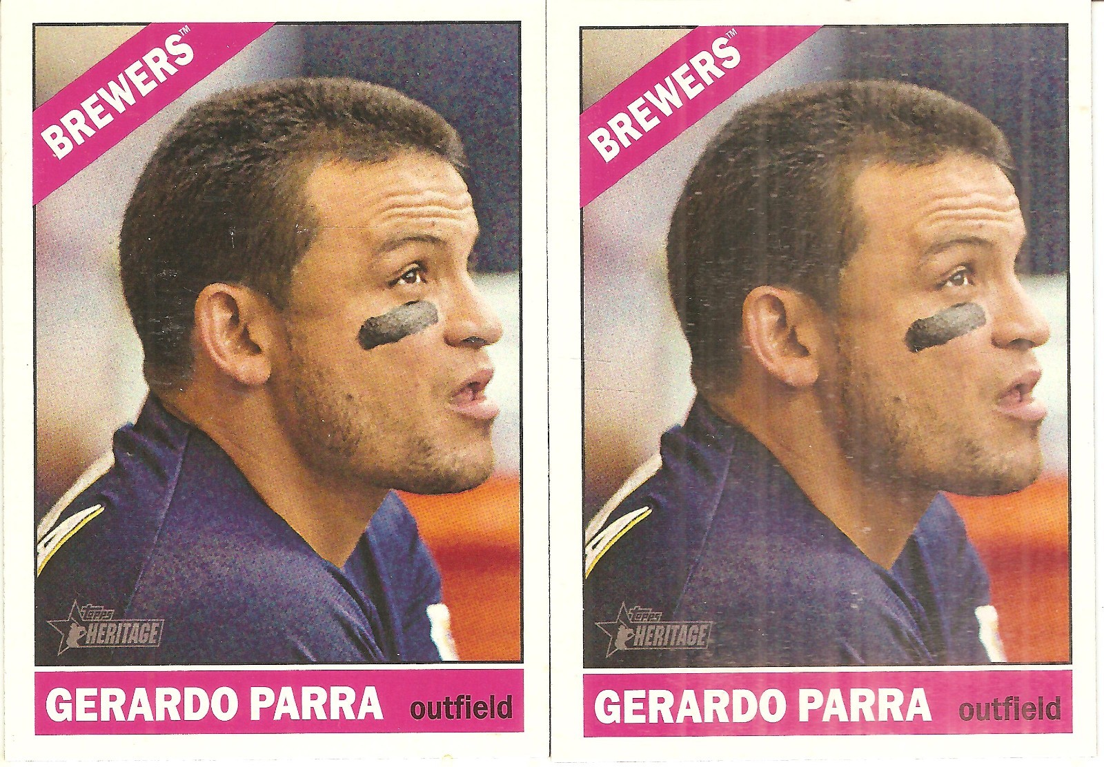 2 CARD 2015 TOPPS HERITAGE GERARDO PARRA BASEBALL CARD LOT