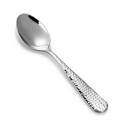  Premium 4-Piece Louise Hammered Spoons Set, 18/10 Stainless 6.4" Teaspoons