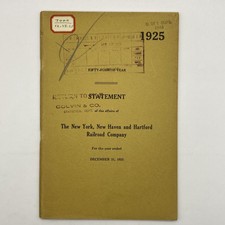 The New York New Haven Hartford Railroad Company Annual Report Ephemera 1925