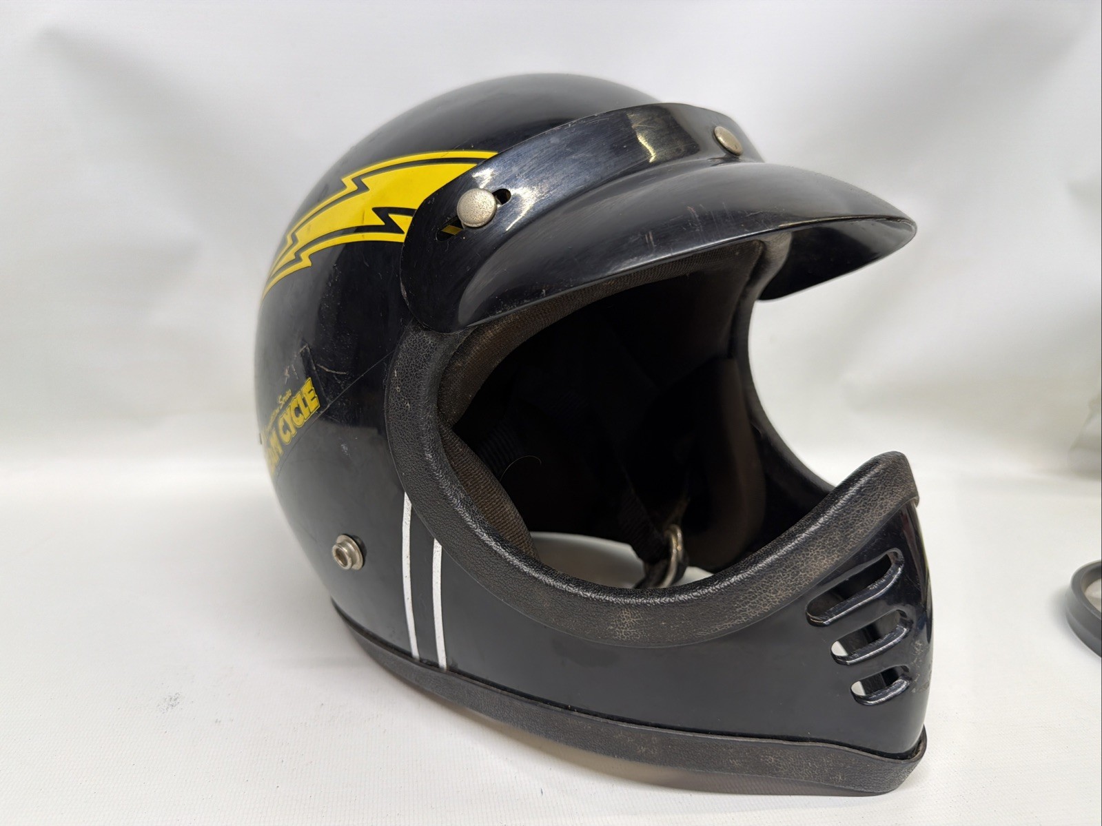 Vintage 1970s Arthur Fulmer BMX Competition Series Team Cycle Open Face Helmet