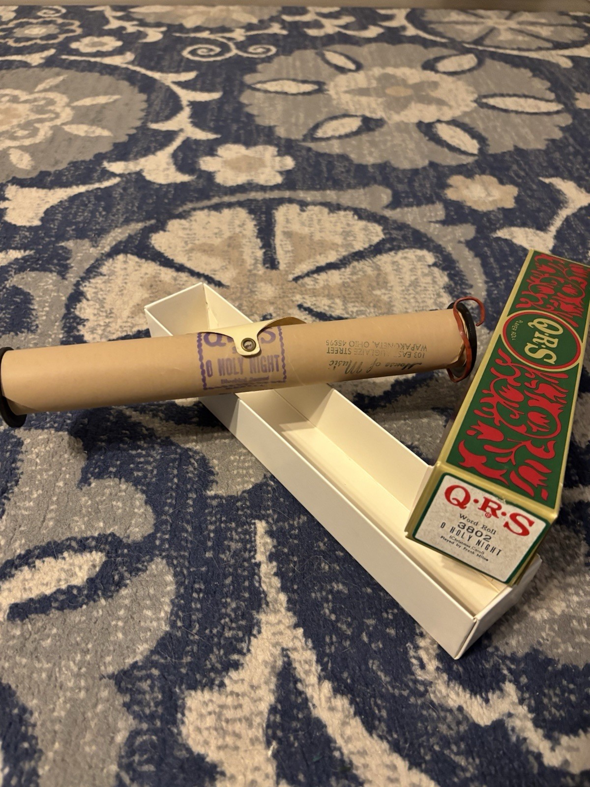 QRS Holiday Word Roll O HOLY NIGHT Christmas Carol Milne 3802 Player Piano Roll