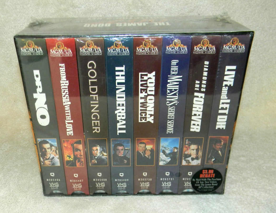 The James Bond 007 Collector's Set Volume 1 ~ VHS ~ 1996 ~ 8 Tape Box Set ~ New