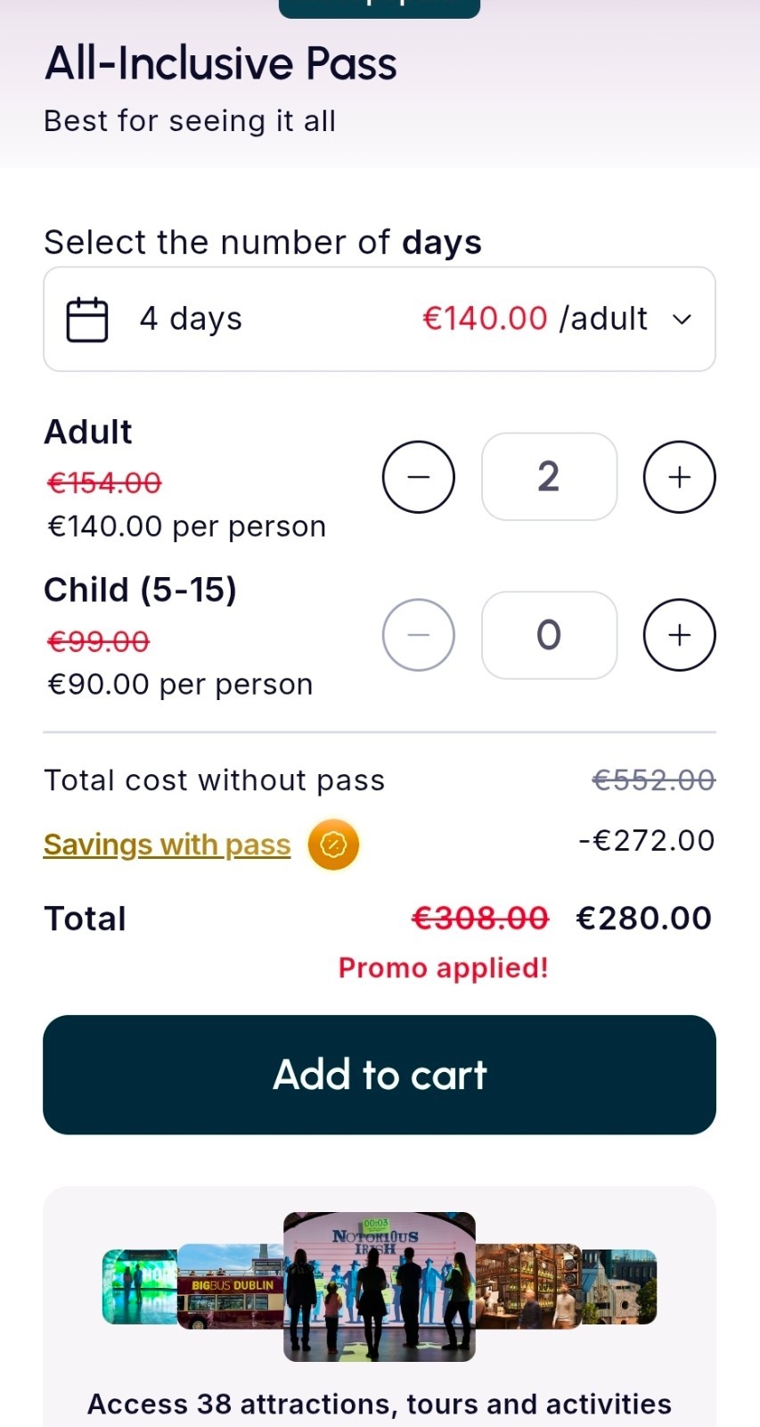 4 day All-Inclusive Dublin Pass