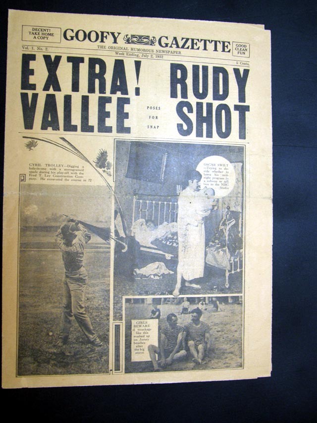 Very Rare 1932 GOOFY GAZETTE Comical Satirical Great Depression Era Newspaper 