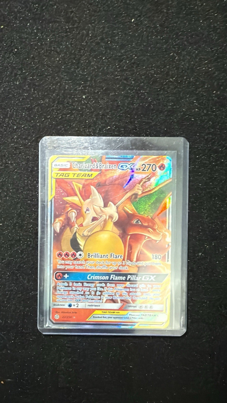 Pokémon Charizard & Braixen GX 22/236 Ultra Rare Holo SM-Cosmic Eclipse