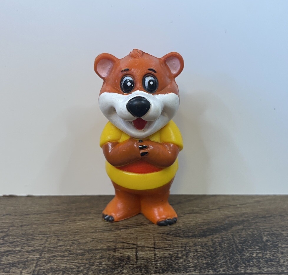 Phil Mendez Kissyfur Little Gus Bear 2" PVC Figure McDonalds 1985 Striped Shirt
