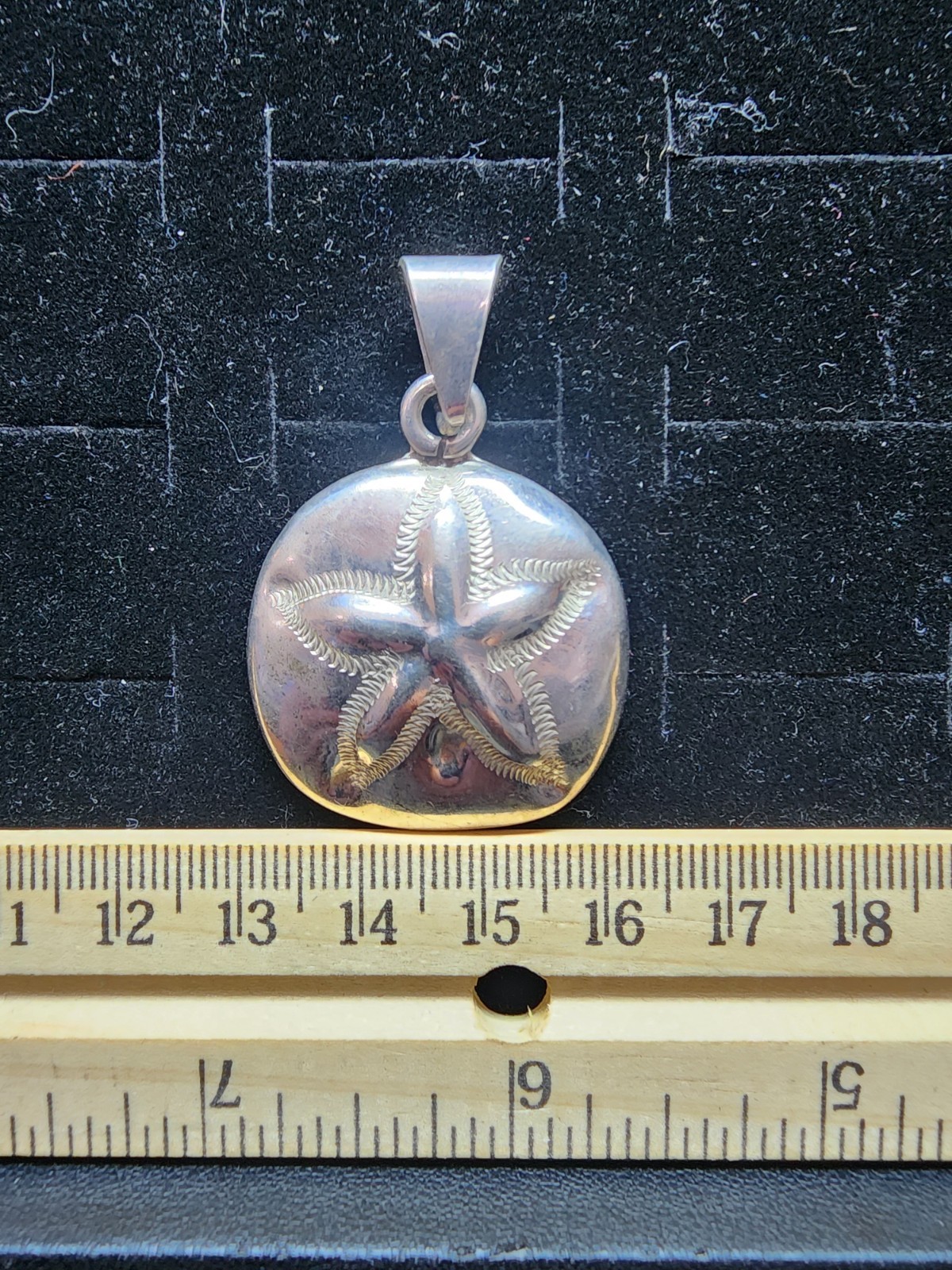 Vintage Sterling Silver Sand Dollar Necklace Pendant Marked/Tested+