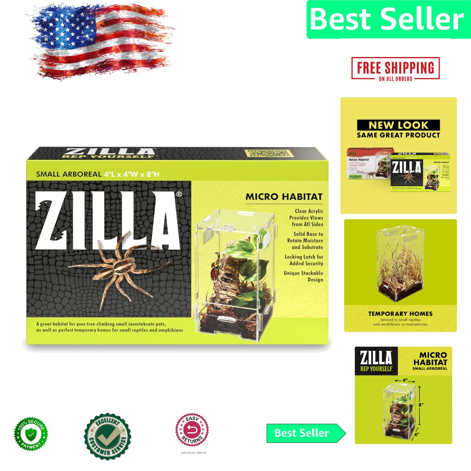 Stackable Micro Habitat Terrarium with Locking Latch - Perfect for Insects