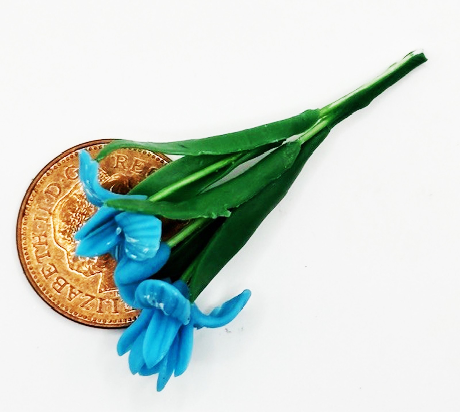 Maison de Poupées Bleu Clair Iris Fleurs Bouquet Miniature 1:12 Jardin Tumdee