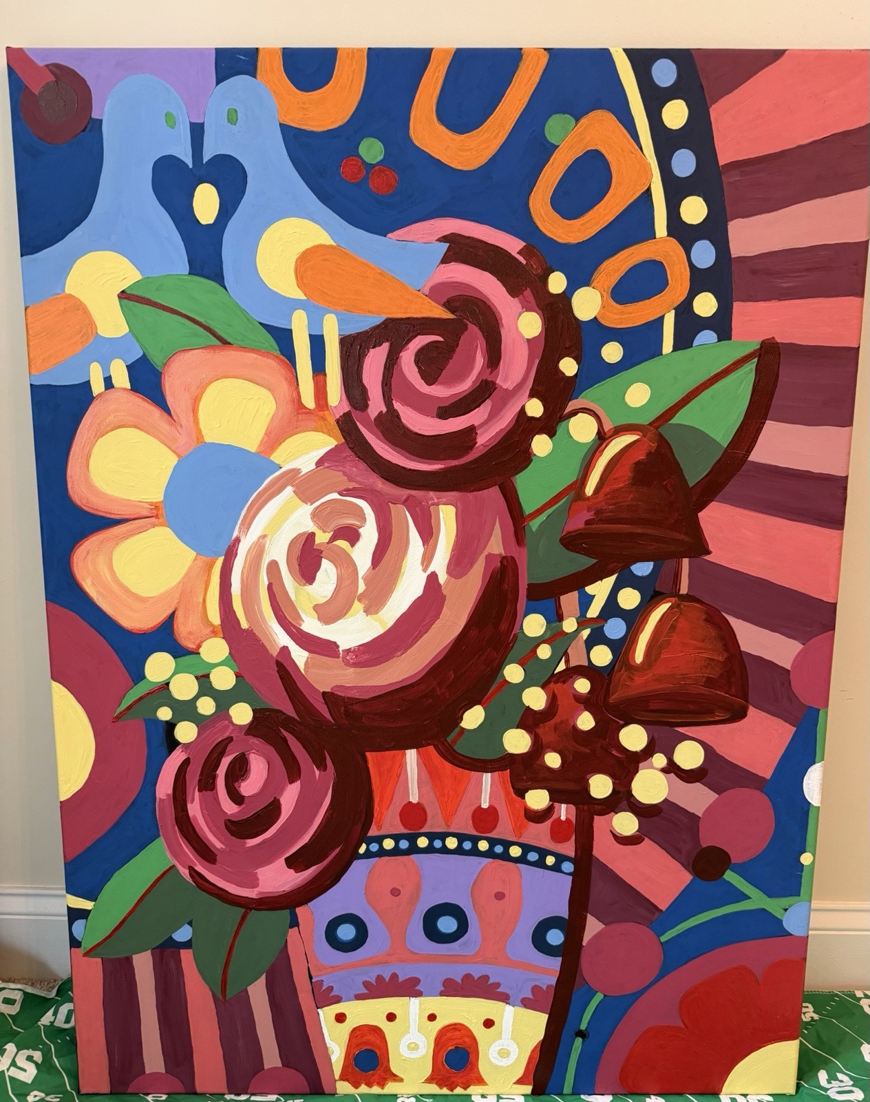 Vibrant Venezuelan-Inspired Original Acrylic Painting on Canvas – 1 of 1