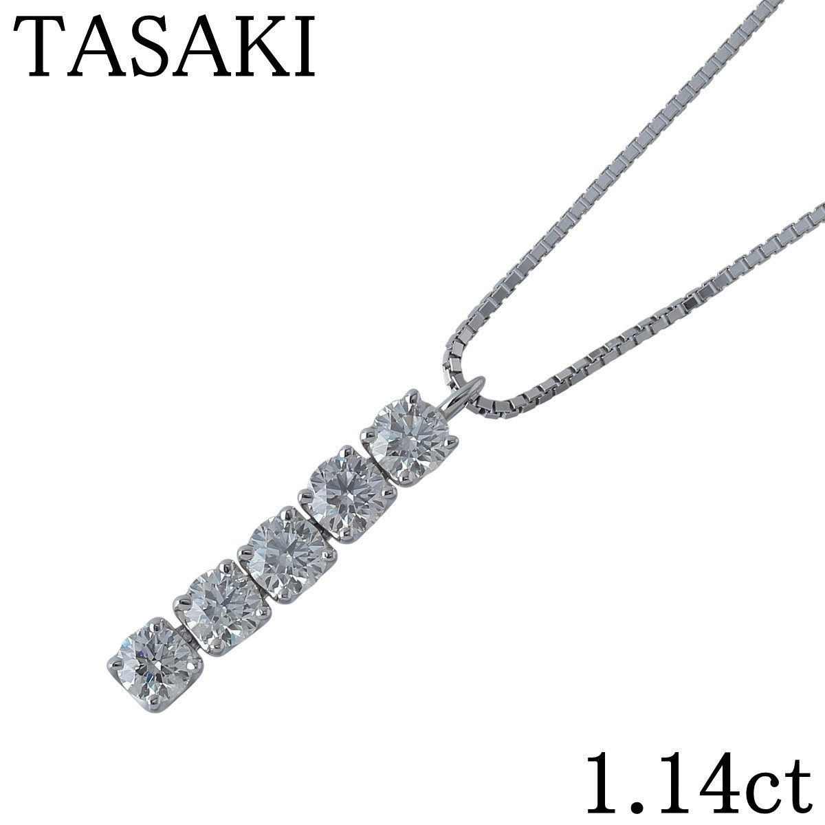 TASAKI Diamond Necklace 1.14ct 45cm K18WG Box New Finish TASAKI TASAKI Pearl 244