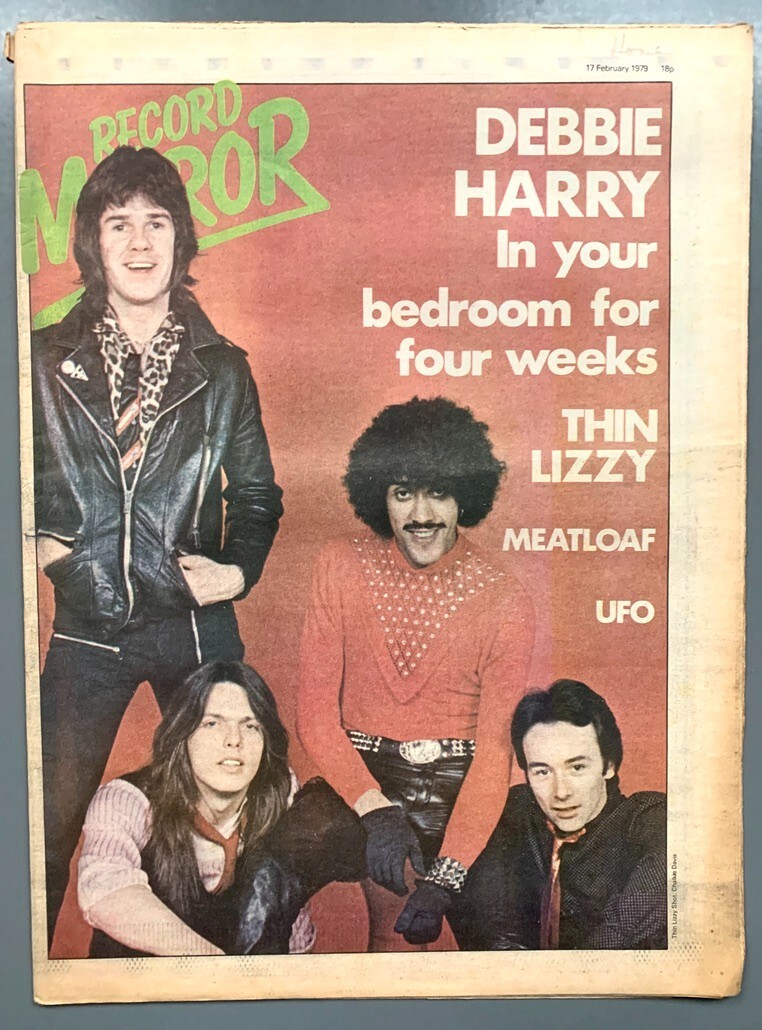 1979 THIN LIZZY Phil Lynott MUSIC MAGAZINE Record Mirror UFO BLONDIE POSTER TOTO