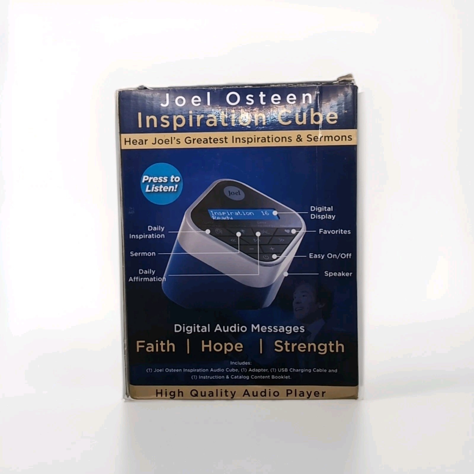 Joel Osteen Inspiration Audio Cube With 52 Sermons and 365 Affirmations NEW NIB