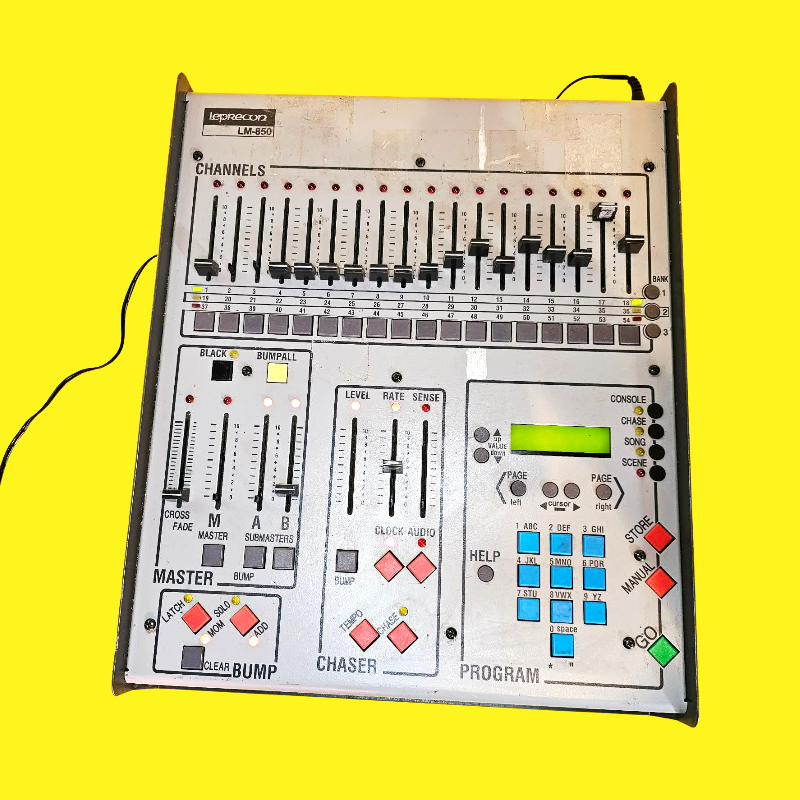 ⚡UNTESTED BUT POWER ON⚡LEPRECON LM-850 CLASSIC LIGHTING CONTROL CONSOLE MIDI DMX