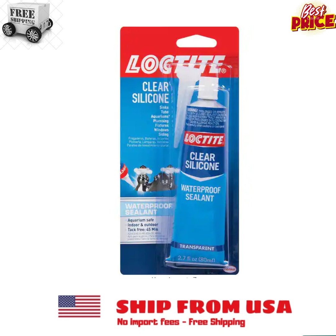 Silicone Waterproof Multipurpose Adhesive Sealant 2.7 Oz. Clear Tube