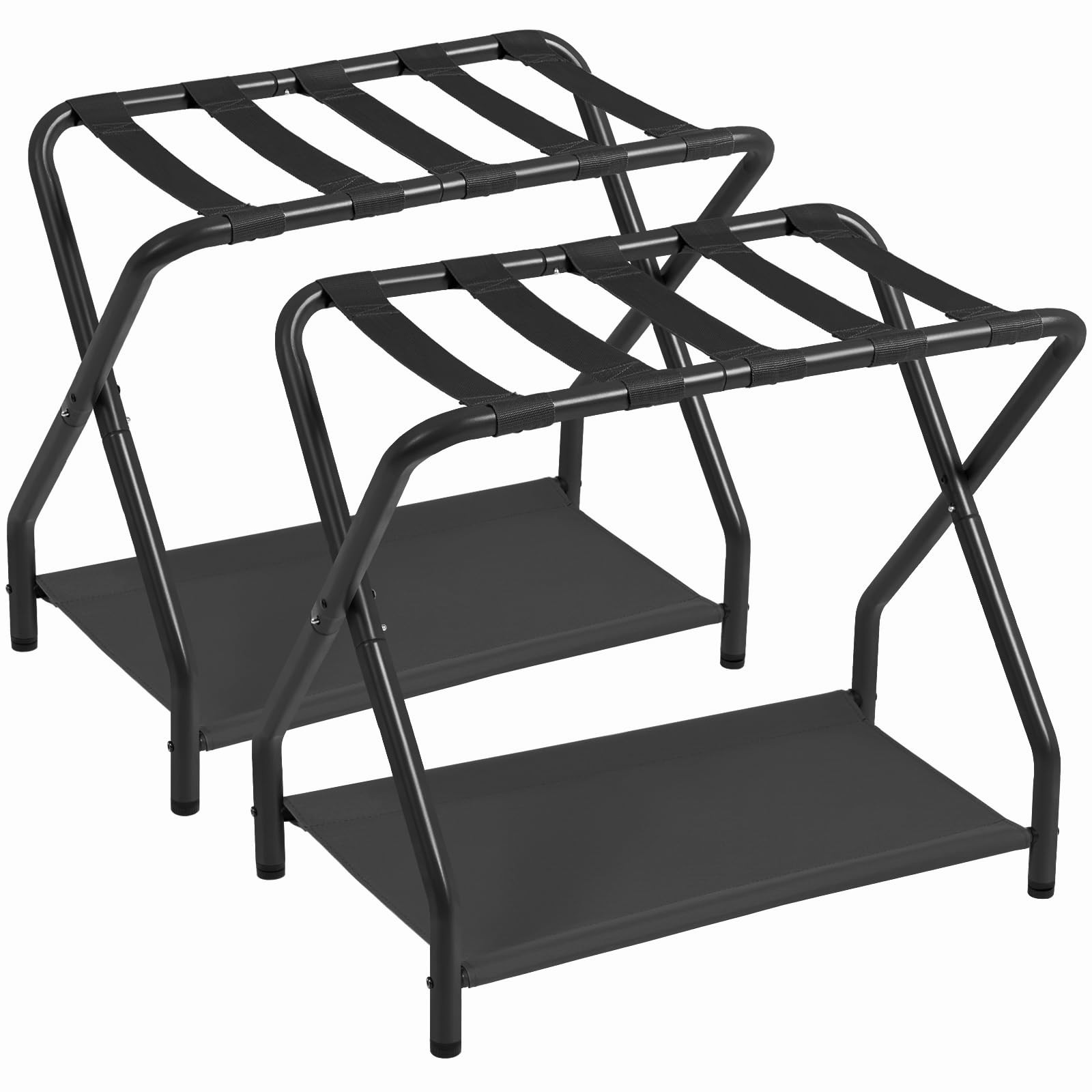 Luggage Rack, Set of 2, Foldable Suitcase Stands for Guest Room, Metal Luggag...
