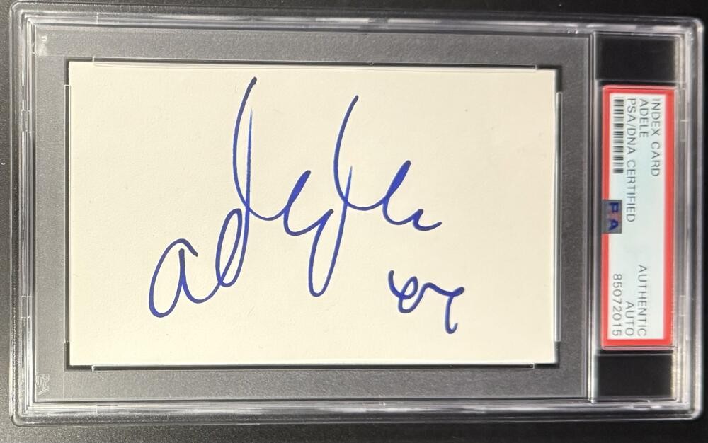 Adele Adkins Signed Autograph PSA/DNA Slabbed Encapsulated 3x5 Rare Card COA