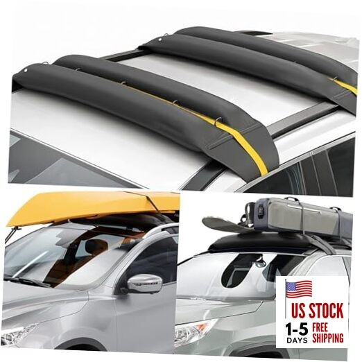 Universal Car Inflatable Roof Soft Rack Pads Luggage Carrier for YELLOW-BLACK
