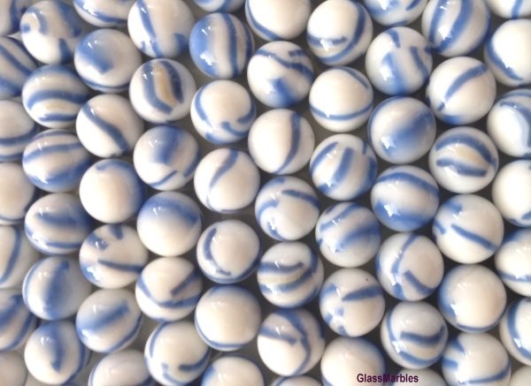 5/8 Marbke King White base Blue swril toy marbles