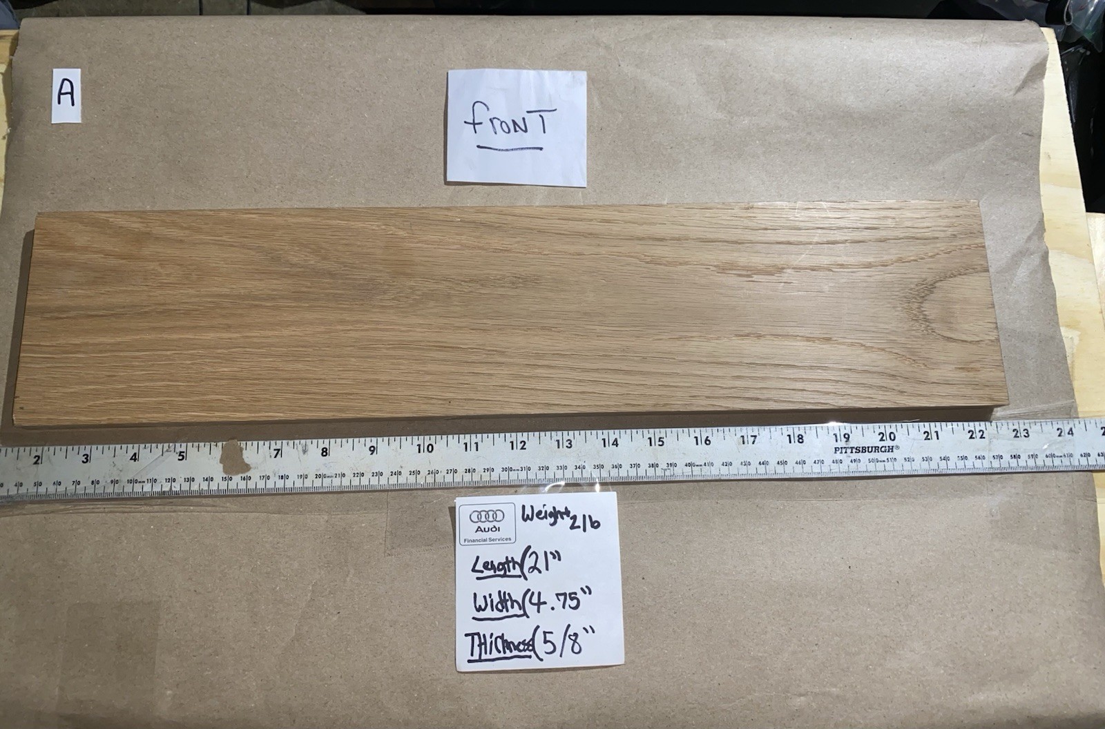White Oak Board 21”x4.75”x5/8