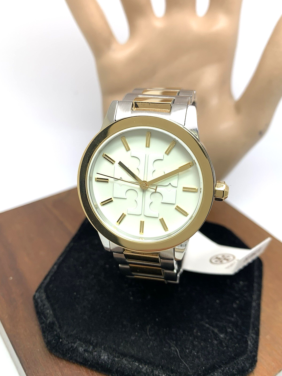 Tory Burch Women's Watch TBW2025 Gigi Quartz Cream Dial Two Tone Steel 36mm