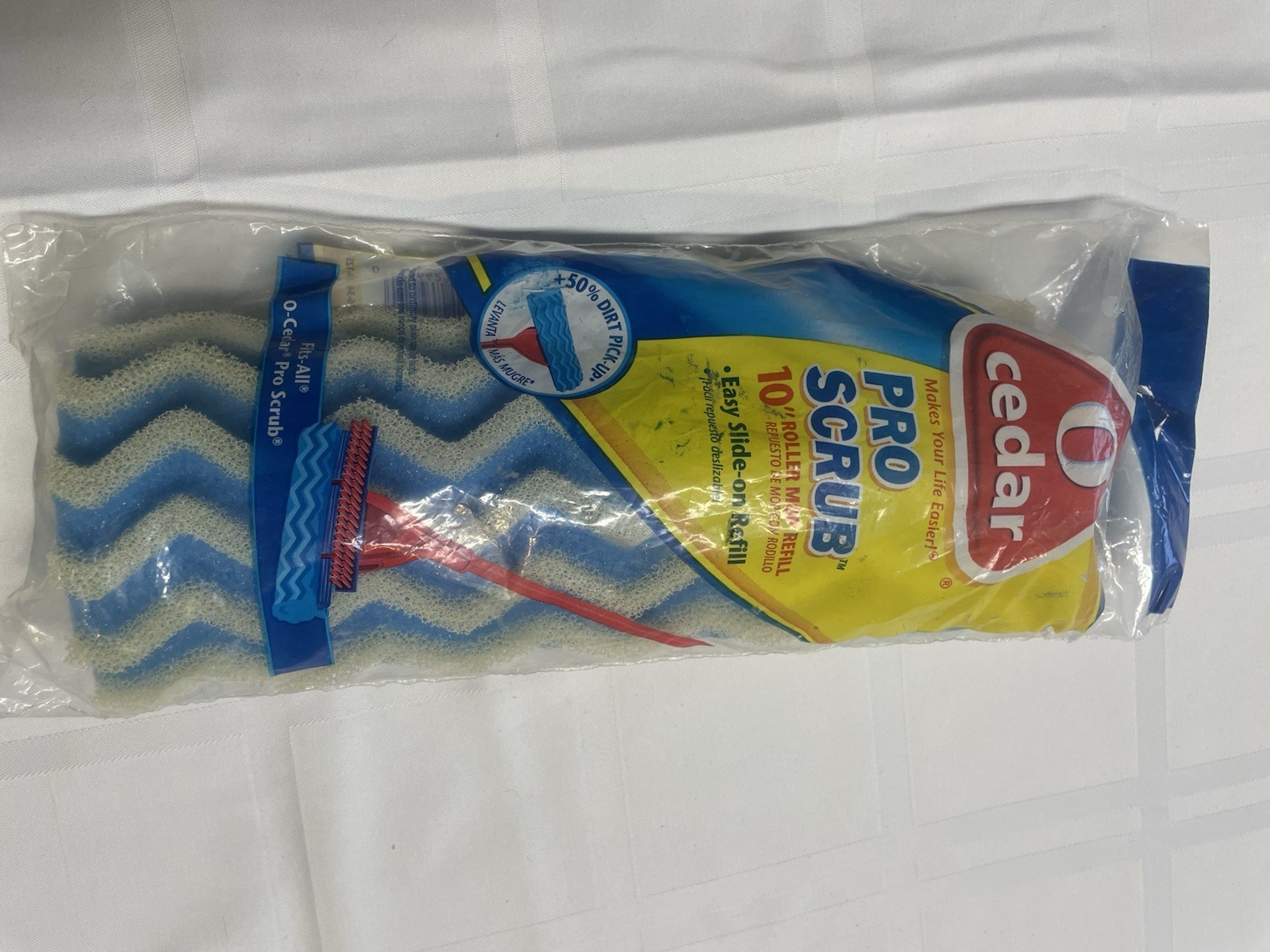 O Cedar Pro Scrub 10 Inch Roller Mop Slide On Refill Wave Sponge NEW