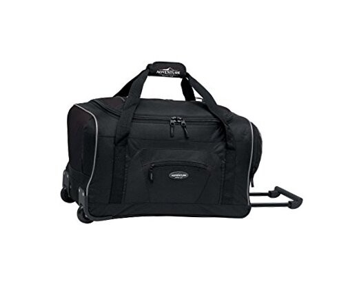  Adventure Rolling Travel Duffel Bag Black 22-inch