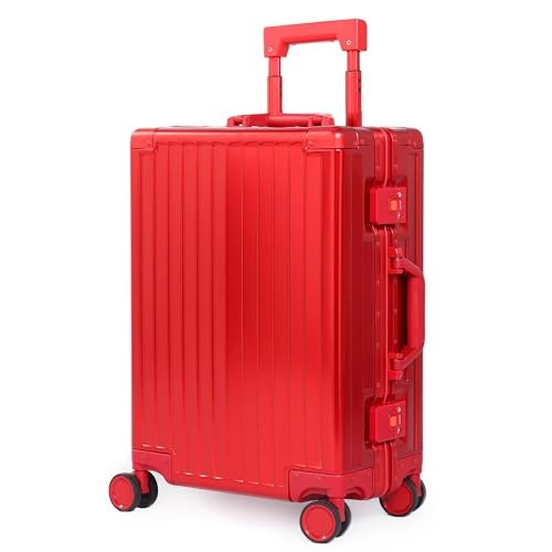  All Aluminum Carry On Luggage 22x14x9 Airline Approved Heavy Duty 20-Inch Red