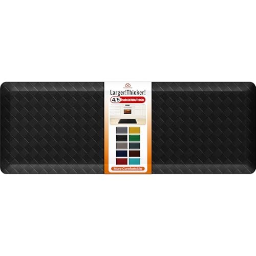 4/5 Inch Extra Thick Kitchen Mats for Floor,Non Slip 47"L x 17"W x 0.8"Th Black