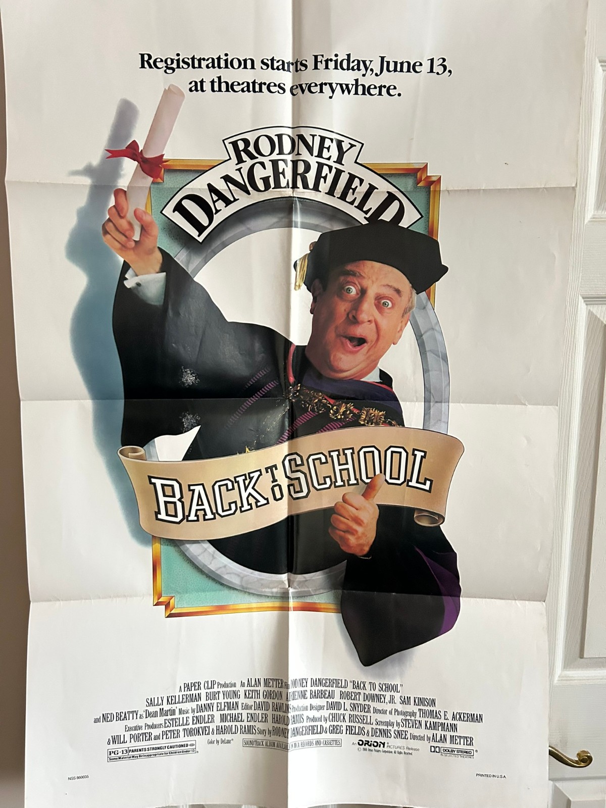Back to School (1986) Original SUBWAY Movie Poster Folded 29.5 x 44.5