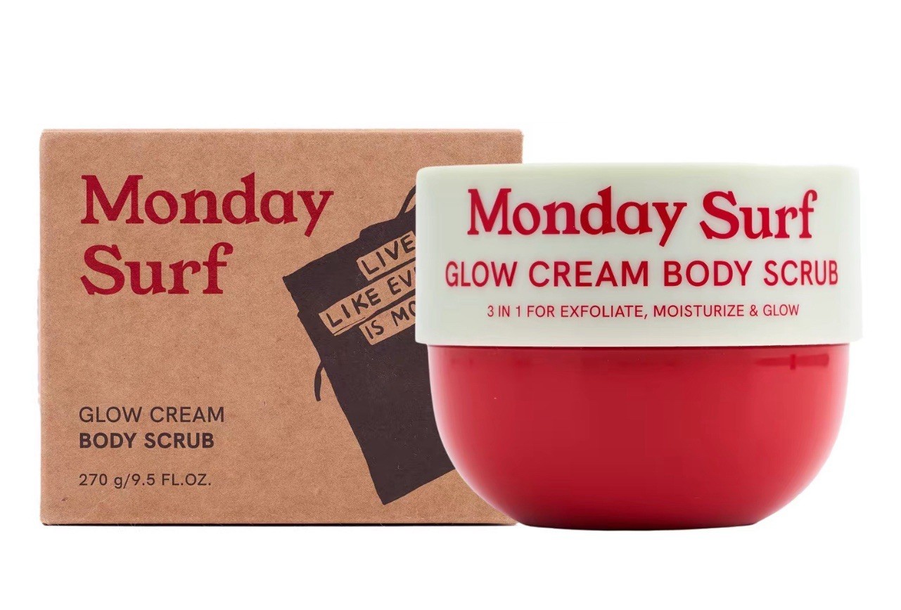 Monday Surf Glow Cream Body Scrub, K Scrub - Hydrating & Nourishing Cream  9.5oz