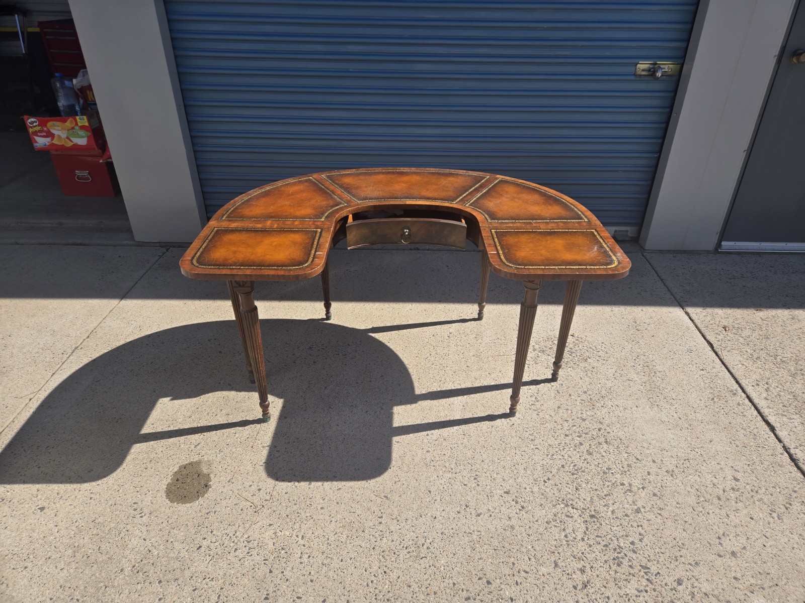 Weiman Antique Curved Wood Accent Table with Drawer