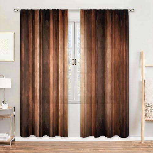  Brown Curtains 52W x 84H Inch Rod Pocket 52"W x 84"L (Pack of 2) A1-brown