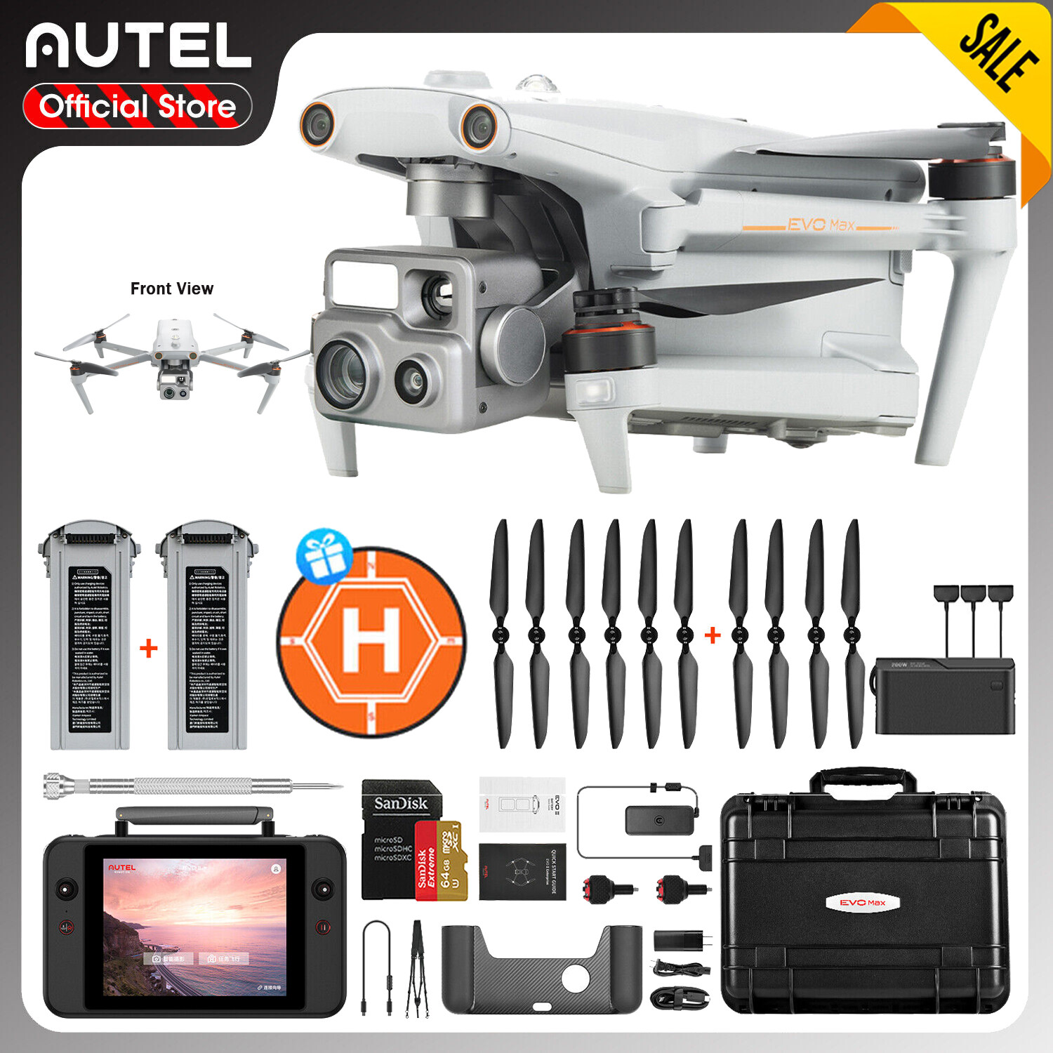 2026 Autel Robotics EVO Max 4T V2 16x Digital Zoom 42 mins 8K Drone 2*Batteries