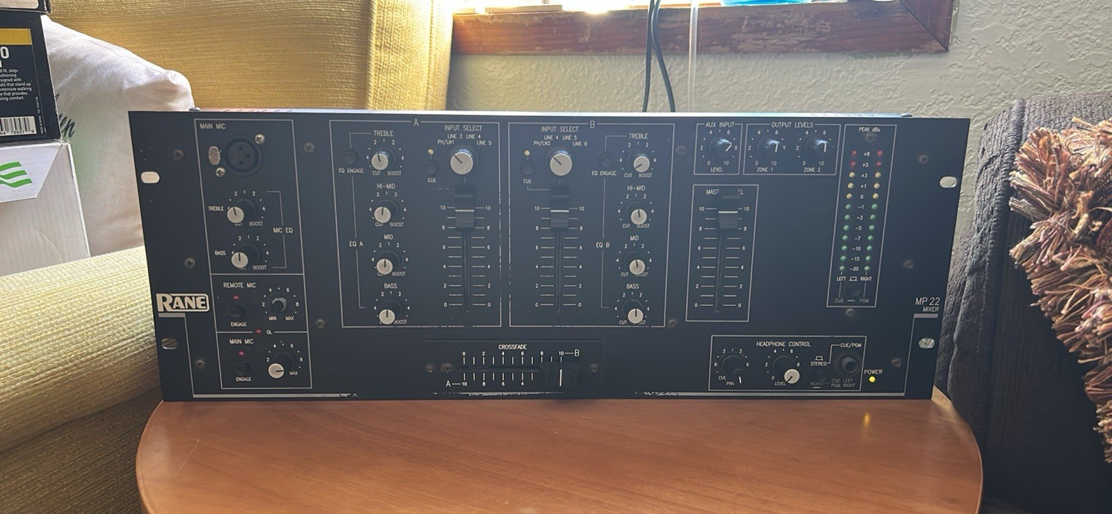 Rane MP22 DJ Mixer. Powers Up. Inputs Untested.