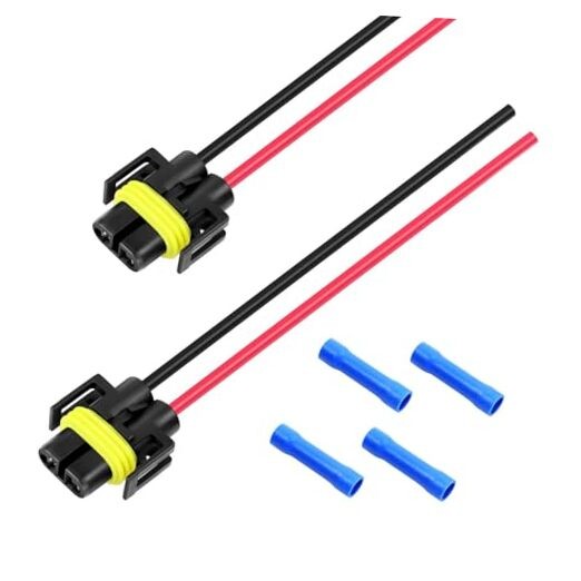 2 Pcs H11 H8 H9 880 881 Waterproof Socket Wiring Harness,Car Headlights & Fog 