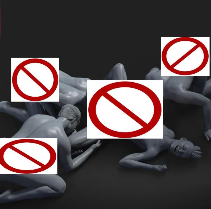 3D printed Resin Model Kit 3Boy And Girl Action Anime Figure Unpainted Fantasy