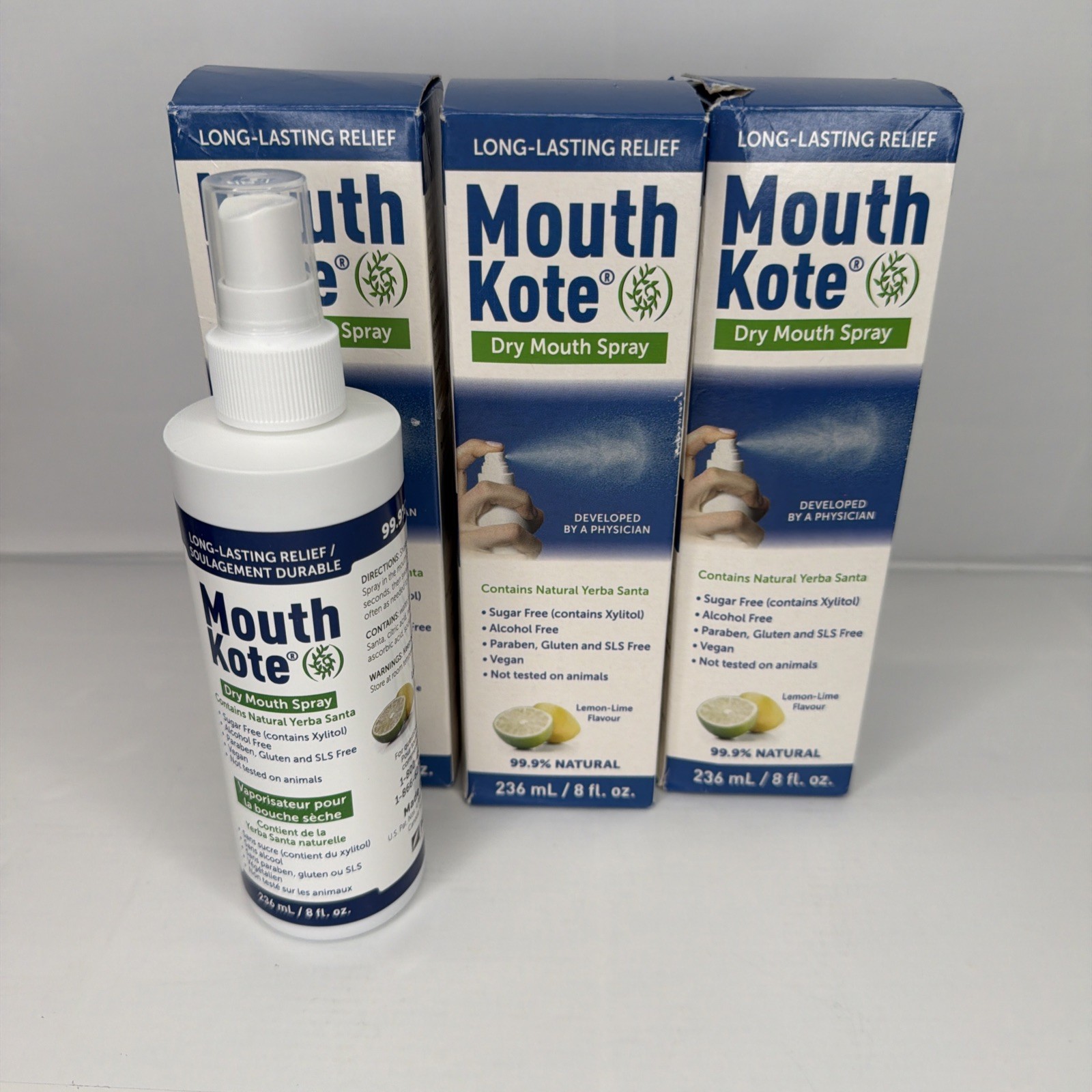 Mouth Kote Dry Mouth Spray Lemon Lime 236ml Pack of 3