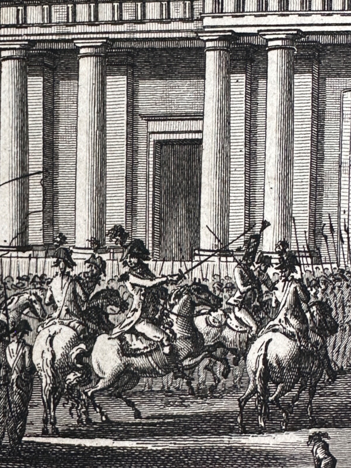 Antique Engraving Portrait Royal Louis XVI Translation Temple Revolution