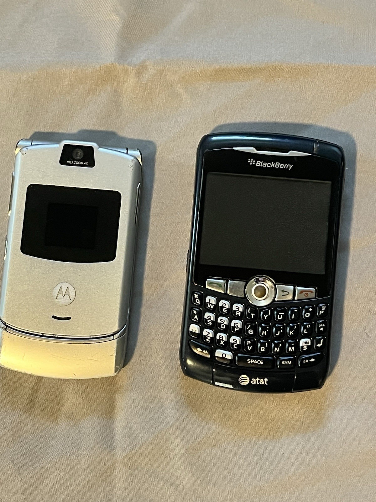 Vintage Mid-2000s Tech Duo - Motorola RAZR & BlackBerry