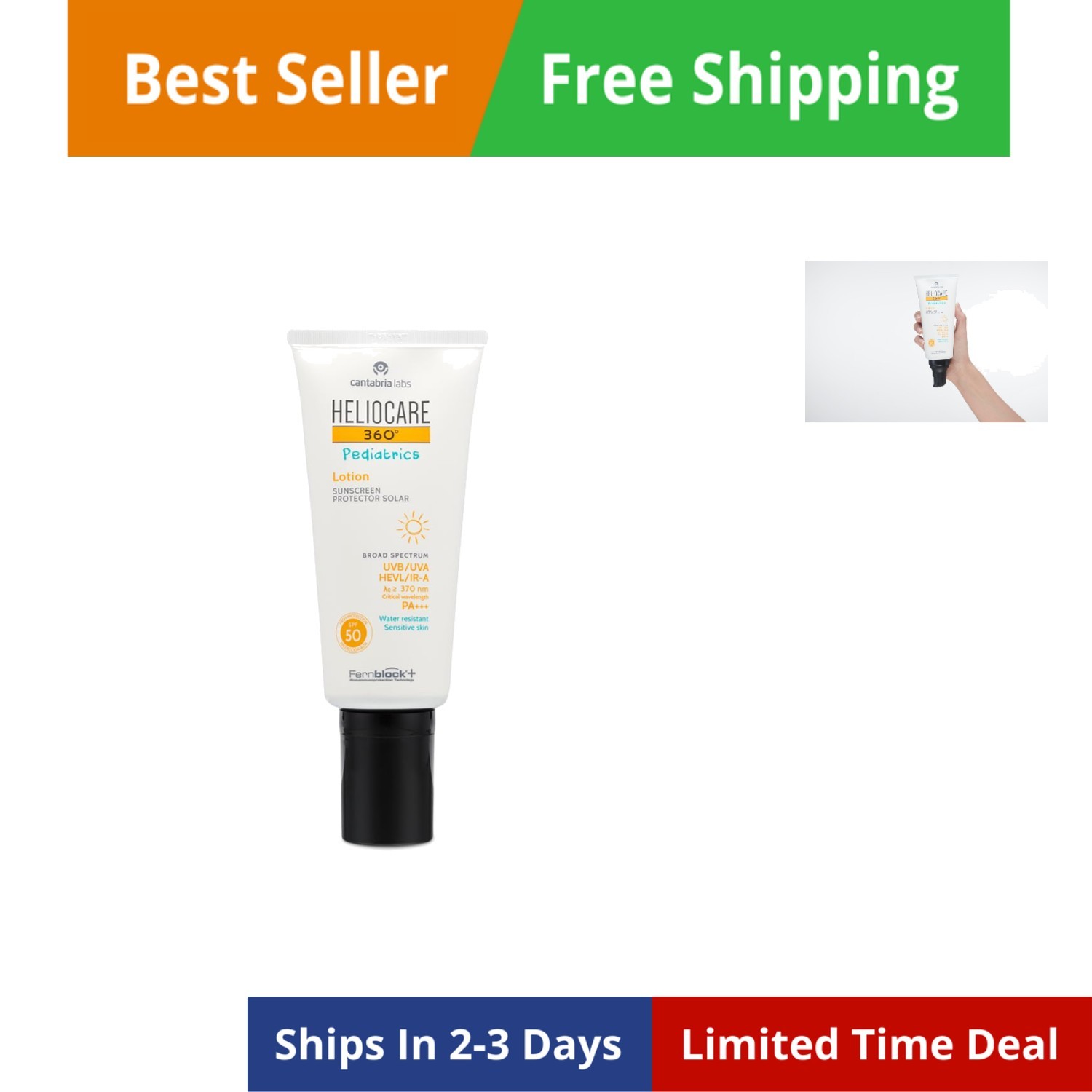 360 Pediatrics Locion Spf50+ 200ml366327, White