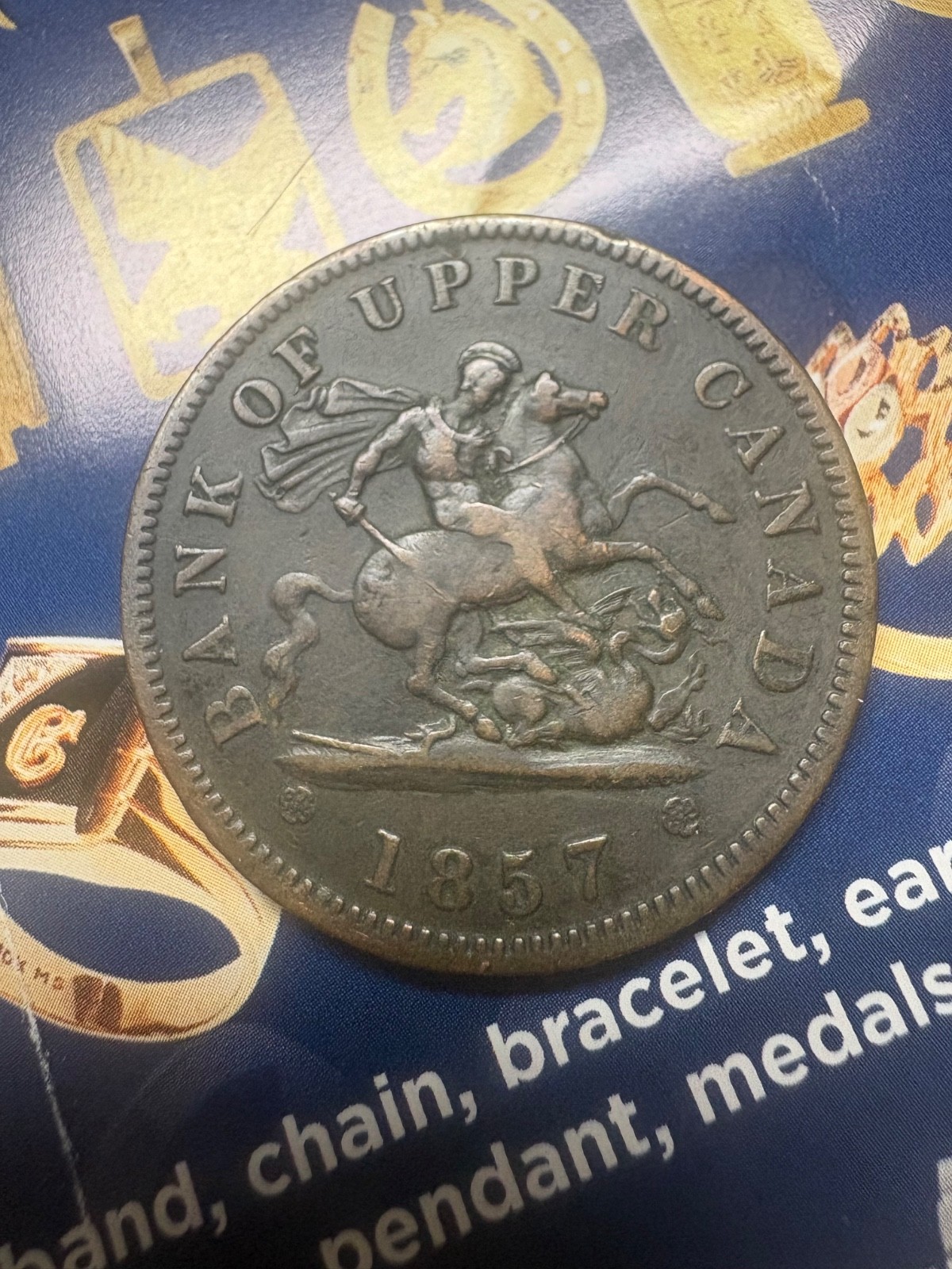 1857 UPPER CANADA One Penny Bank token - 3589