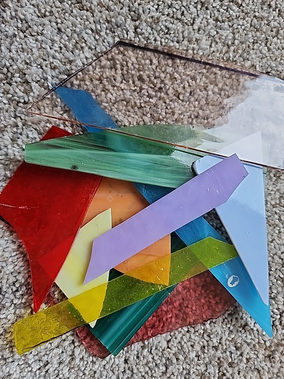 5 Lb Lot Stained Glass Small Pieces. Scrap, For Mosaics, Art Projects, Crafts...