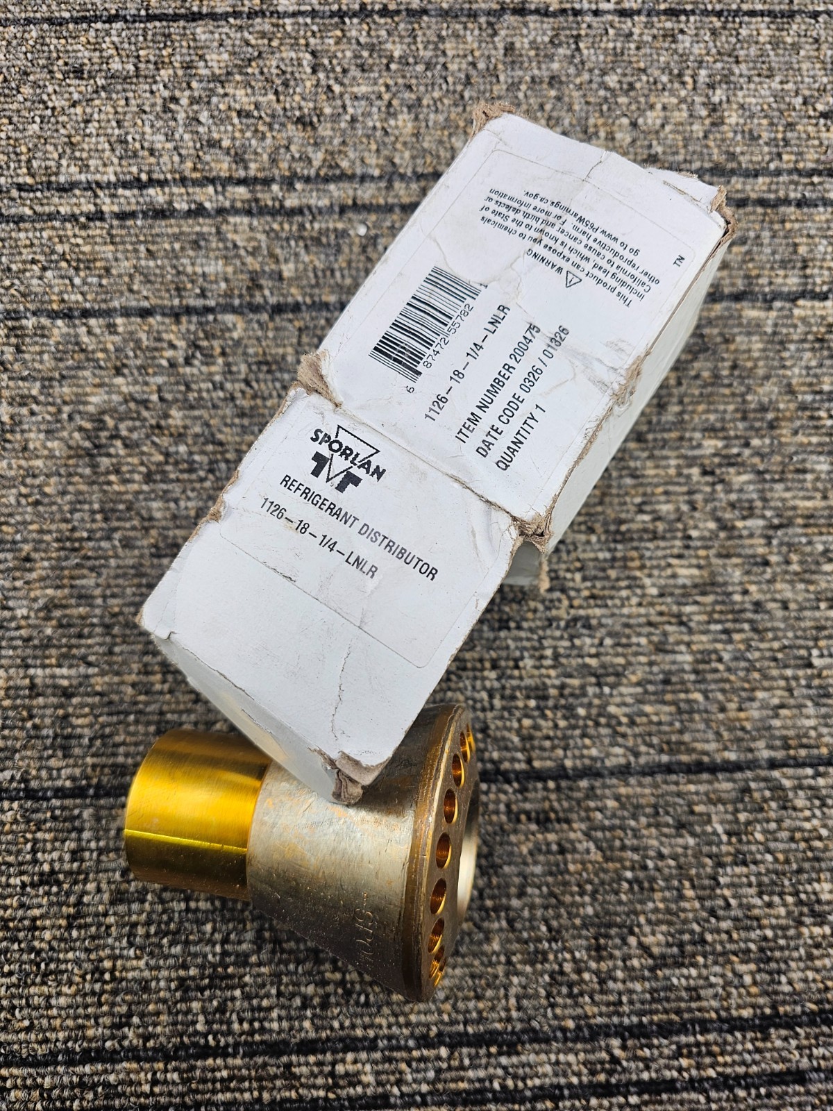 SPORLAN 1126-18-1/4-LNLR: 1/4 inch Brass Nozzle-Type Refrigerant Distributor