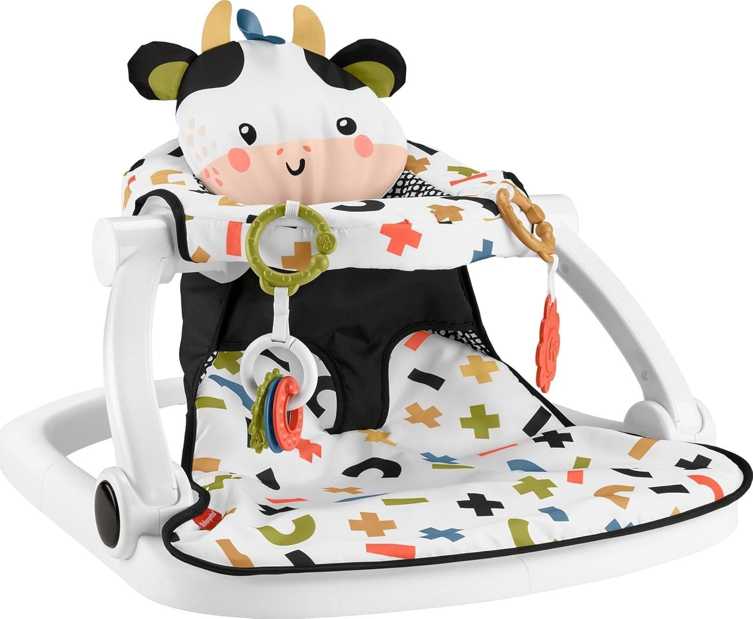 Fisher-Price Portable Baby Chair, Cute Cow Sit-Me-Up Floor Seat with BPA-Free Te