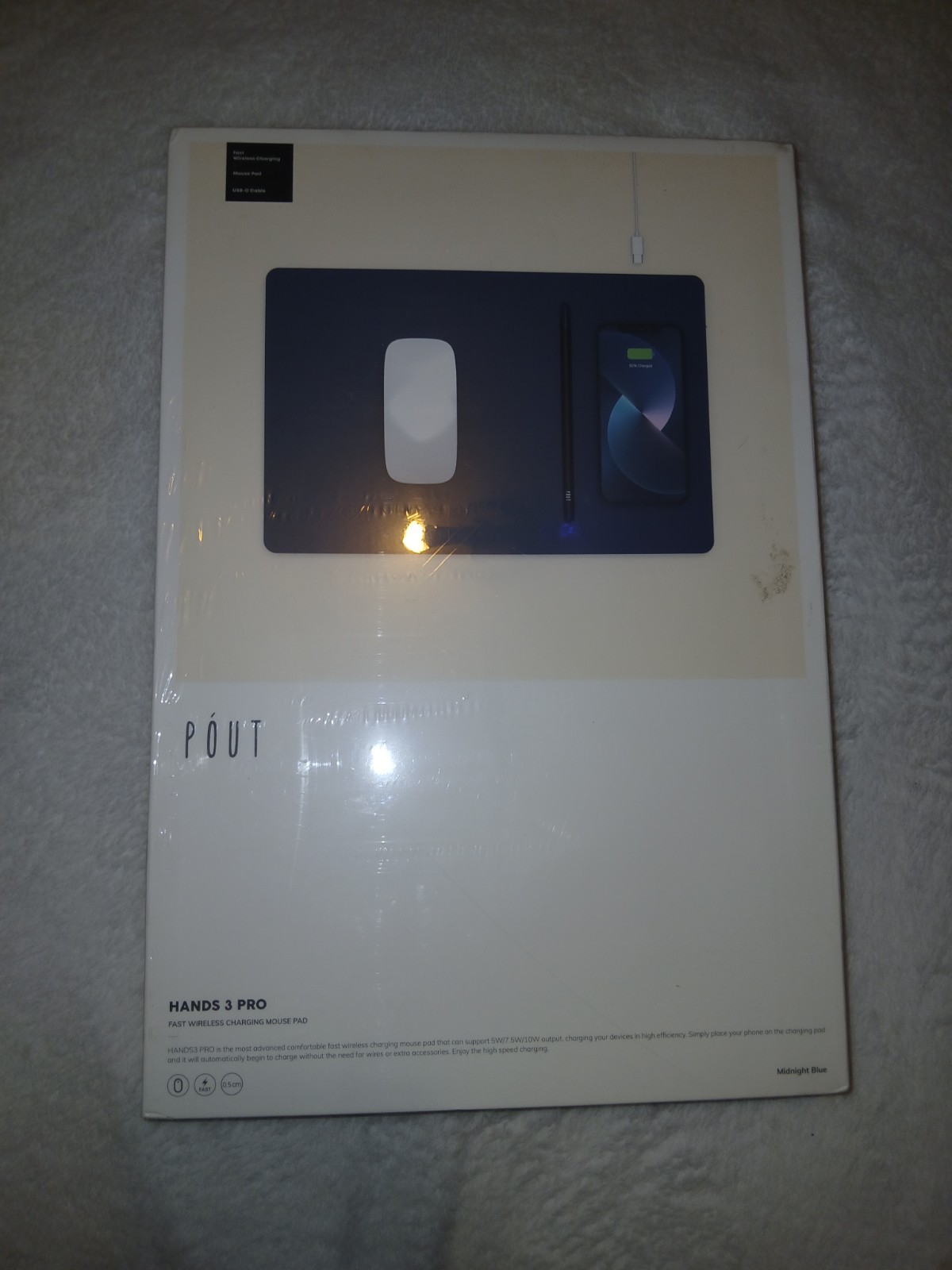 Pout H3 Pro Wireless Charging Mouse Pad Qi Enabled Fast Charger W Anti Slip Base