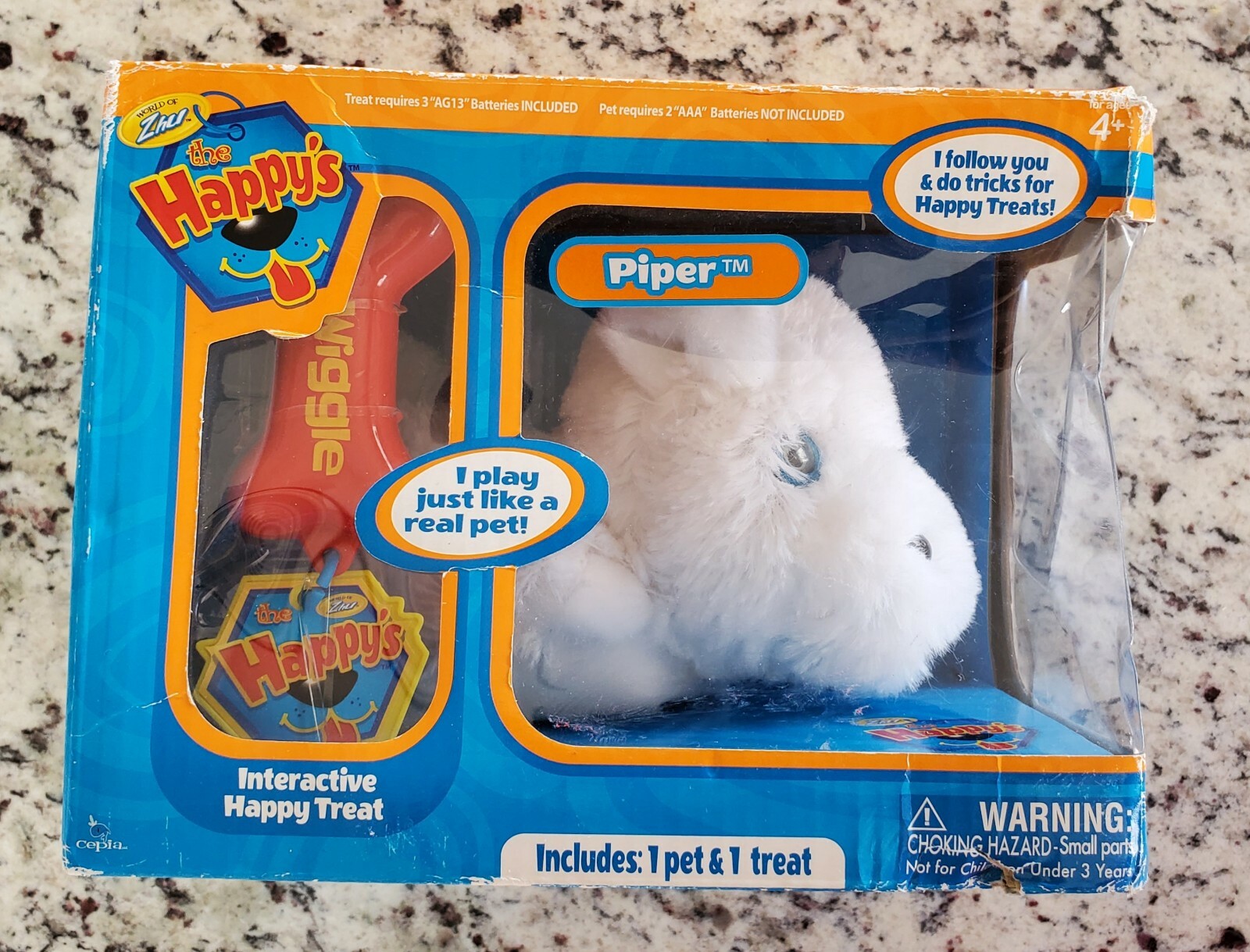 New Pets The Happy’s “Piper” Interactive White Puppy World Of Zhu W/ Happy Treat